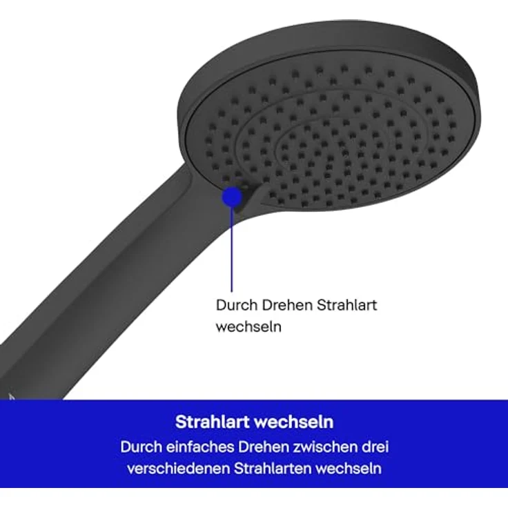Duravit Handbrause 3jet 110, Duschkopf Regendusche in Schwarz-Matt, hohe Funktionalität, NEU – Bild 6