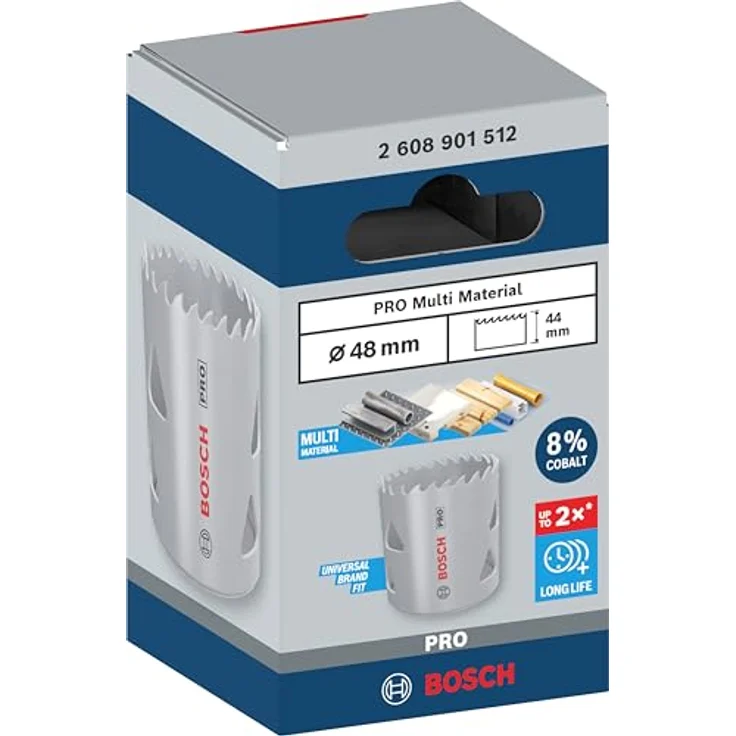Bosch 1x PRO Multi Material Lochsäge, für Weichholz, Trockenbauwand, Ø 48 mm, mit 8 % Kobalt – Bild 2