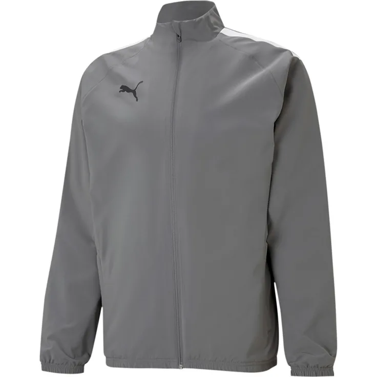 PUMA Teamliga Präsentationsjacke Herren - Grau, aus recycelten Materialien hergestellt, mit PUMA Formstrip