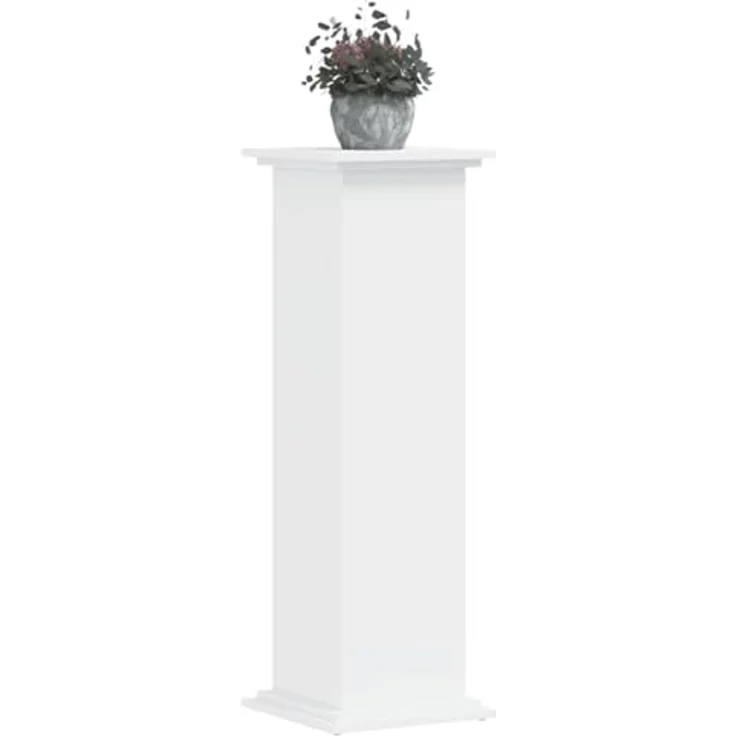 vidaXL Blumenständer Pflanzenständer Weiß 33x33x100 cm Holzwerkstoff mit großer Oberfläche und zeitlosem Design – Bild 3