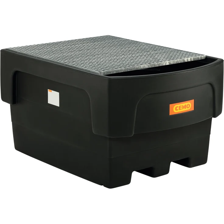 Cemo IBC-Auffangwanne "IBC" 1.100 l, PE mit Abfüllvorsatz und Stahlgitterrost, B x H x T: 162 x 87 x 117 cm