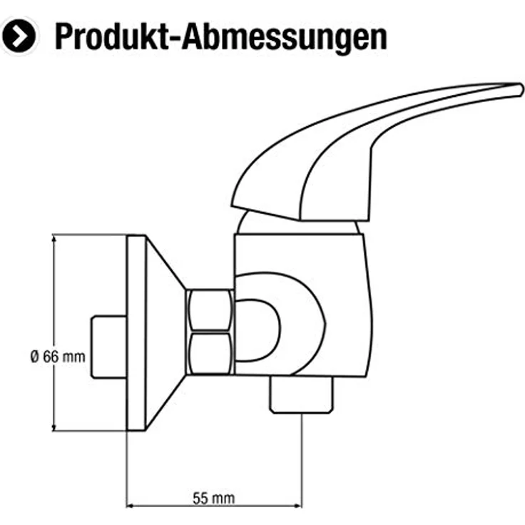CON:P Brause-Einhebelarmatur ''Piccolo'' - Hochwertiger Messingkörper - verchromt - 1-2 Zoll Brauseabgang - Einhebelmischer zur Aufputzmontage - Brausebatterie - Duscharmatur - SA842 – Bild 2