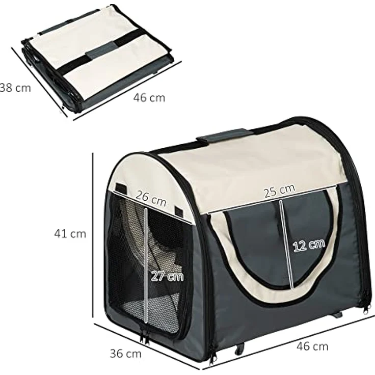 PawHut Hundebox faltbare Hundetransportbox Transportbox für Tier 5 Größen – Bild 3