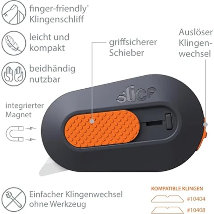SLICE 10515 Mini Cutter, manuelles Cuttermesser mit keramischer Klinge und ergonomischem Griff – Bild 4