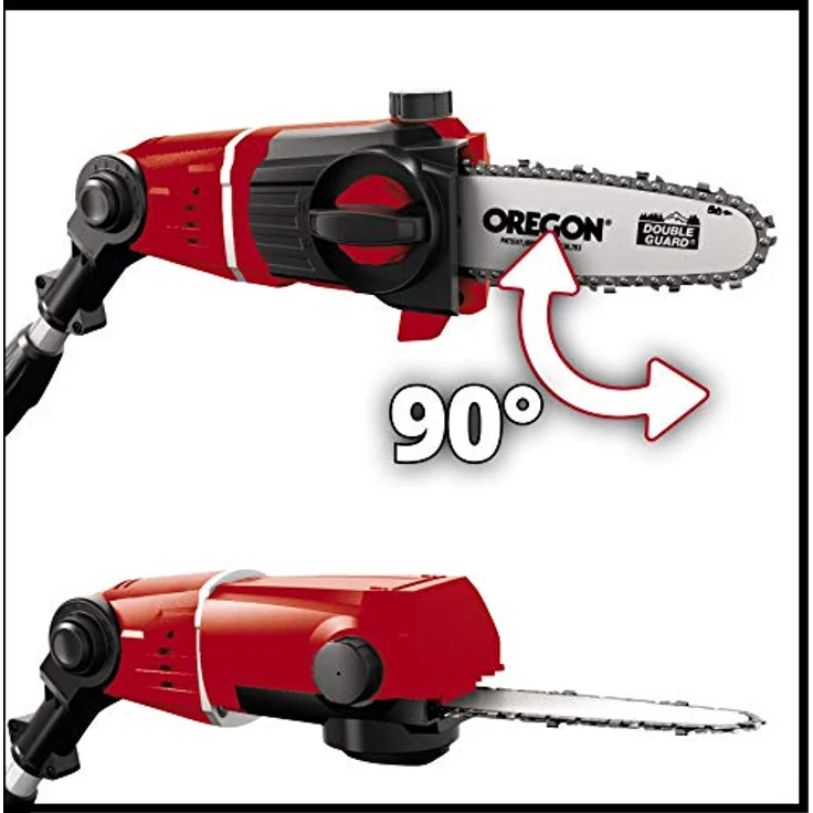 Original Einhell Hochentaster-Aufsatz - passend für Akku-Hochentaster GE-HH 18 Li T und GE-HH 18-45 Li T Power X-Change PXC, Schnittlänge 17 cm, 90° drehbarer Aufsatz, 7-fach neigbar, Metallgetriebe für hohe Lebensdauer – Bild 3