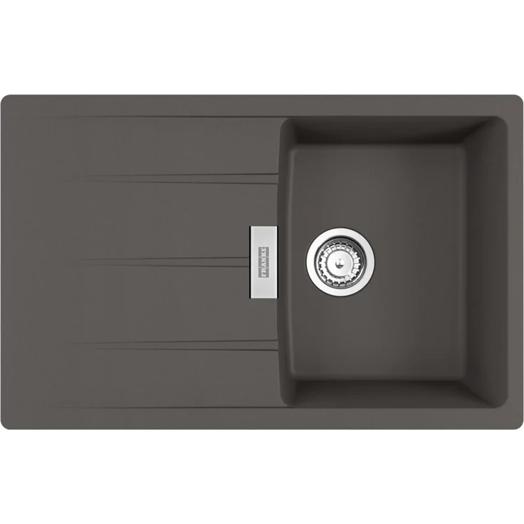 Franke Maris CNG 611-78 Einbauspüle, Schiefergrau Fragranit, mit Edelstahl-Drehknopf, für Unterschrank ab 45 cm, inkl. Ablaufgarnitur