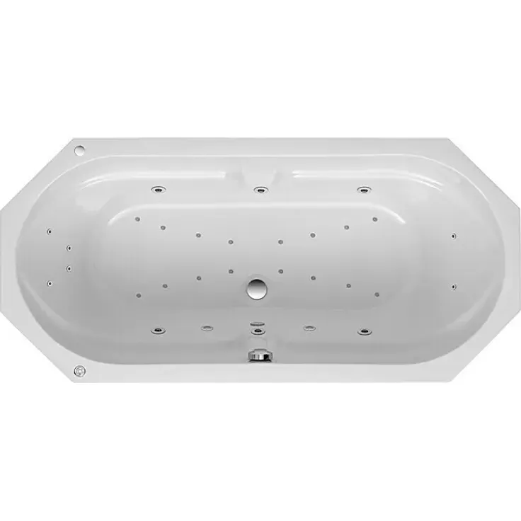 Ottofond Whirlpool Dakar, 180 x 85 cm, Sanitäracryl, Weiß, mit Hydra-Jet-Massage und Bluetooth Soundsystem, Exklusiv