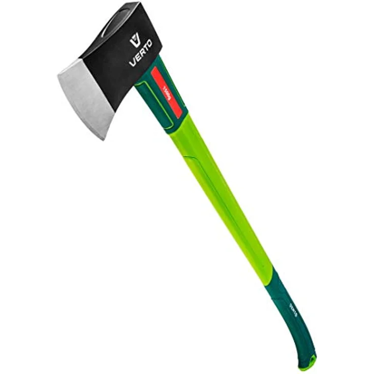 Verto Profi Axt 2500 g | Kopfplatte: 1500 g | Länge: 880 mm (35’’) | Fiberglasstiel Universalaxt Holzaxt Spaltbeil Spaltaxt Handbeil Forstbeil grün – Bild 5