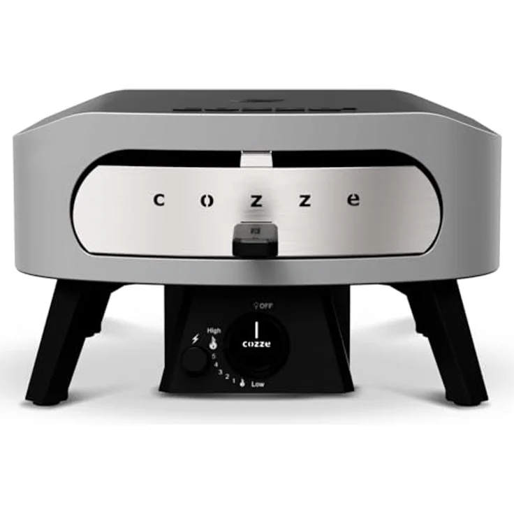 COZZE Gas-Pizzaofen Classic 13", 6 kW Edelstahlbrenner, Backtemperatur bis 450°C, inkl. Pizzastein, tragbar, Grillfläche 34 x 34 cm – Bild 4