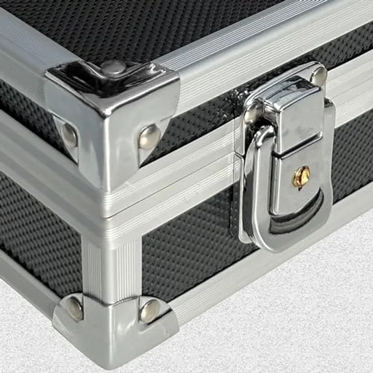 ECI Tools Werkzeugkoffer ECI Alu-Koffer Leer mit Aluminium Leisten Koffer Box Innenmaß 34 x 30,  DIN A4 Ordner schmal, Farbe Weiß – Bild 5
