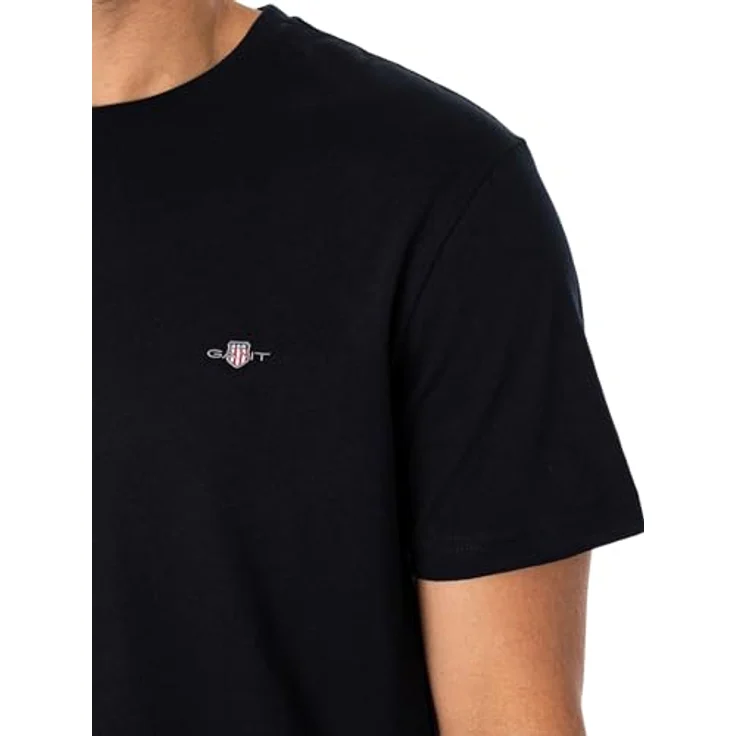 GANT Regular Shield T-Shirt für Herren, 100% Baumwolle, Regular Fit, Schwarz, Größe S – Bild 4