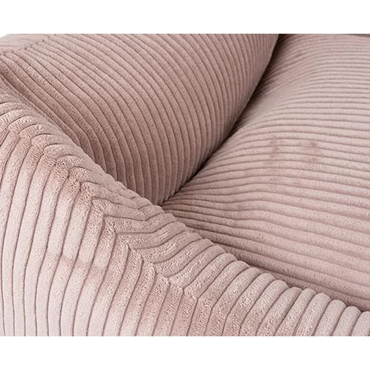 Knuffelwuff Hundebett aus Cord mit Handwebcharakter Olivia XL 105 x 75cm Rosa - Abnehmbarer Bezug - waschbar - für große, mittelgroße und kleine Hunde – Bild 3