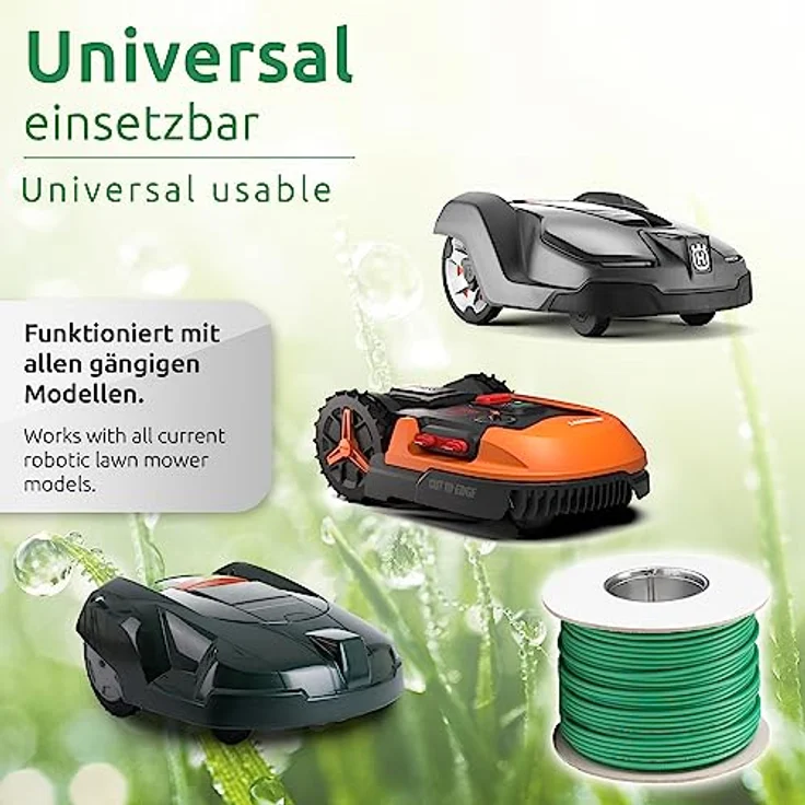 ECENCE Begrenzungskabel Mähroboter kompatibel mit allen gängigen Modellen 250m Länge Begrenzung der Mähfläche im Garten Begrenzungsdraht Ø3,4mm Leiterquerschnitt von 1,17mm² – Bild 4