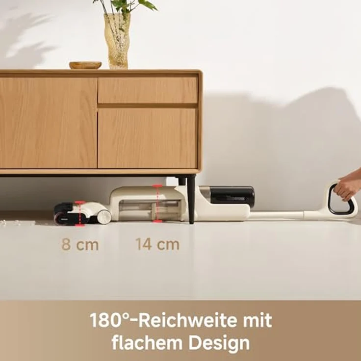Mova K30 Nass- und Trockensauger, 18.000 Pa Saugkraft, 180°-Reichweite, flaches Design, Doppel-Kantenreinigung, Heißluft-Trocknung, Selbstreinigung, leichtes Gewicht – Bild 2