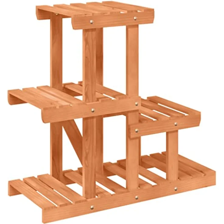 vidaXL Blumenständer, Pflanzständer 58x25x51 cm Massivholz Tanne, Retro-Stil Eleganz, Wandhalterung enthalten – Bild 7