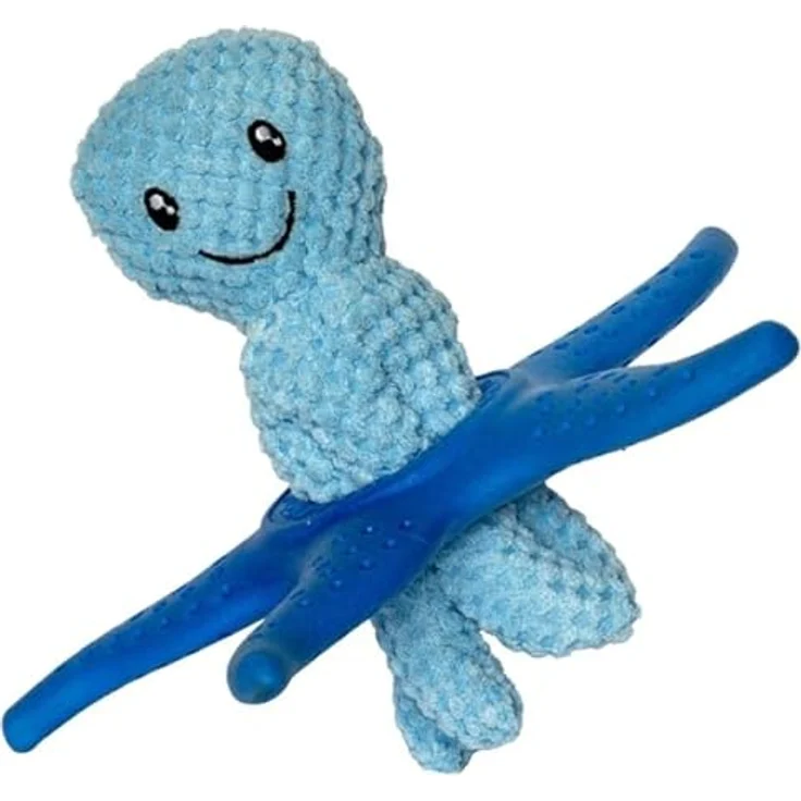 KIWI WALKER Let´s Play! Octopus & Starfish (Blau) - Tierspielzeug aus TPC-Schaumstoff, interactive und quietschend – Bild 4