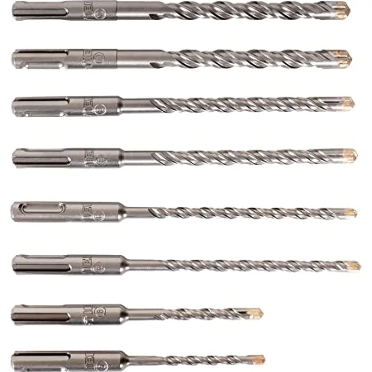 STIER Hammerbohrer-Set Premium SDS-plus 8-tlg., Betonbohrer 5/6/8/10 mm, in Rot and Schwarz