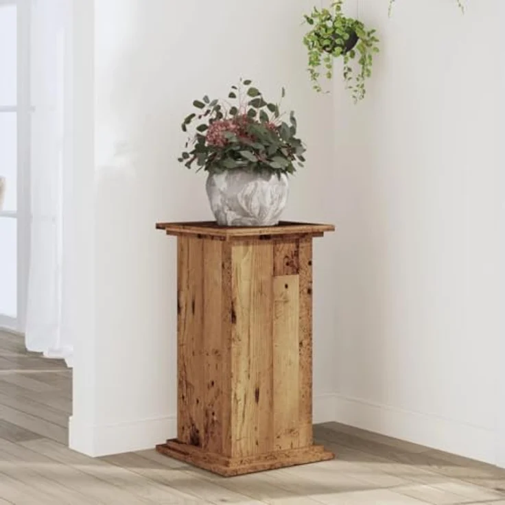 vidaXL Blumenständer Pflanzenständer Altholz-Optik 33x33x60 cm Holzwerkstoff (1 St) – Bild 2