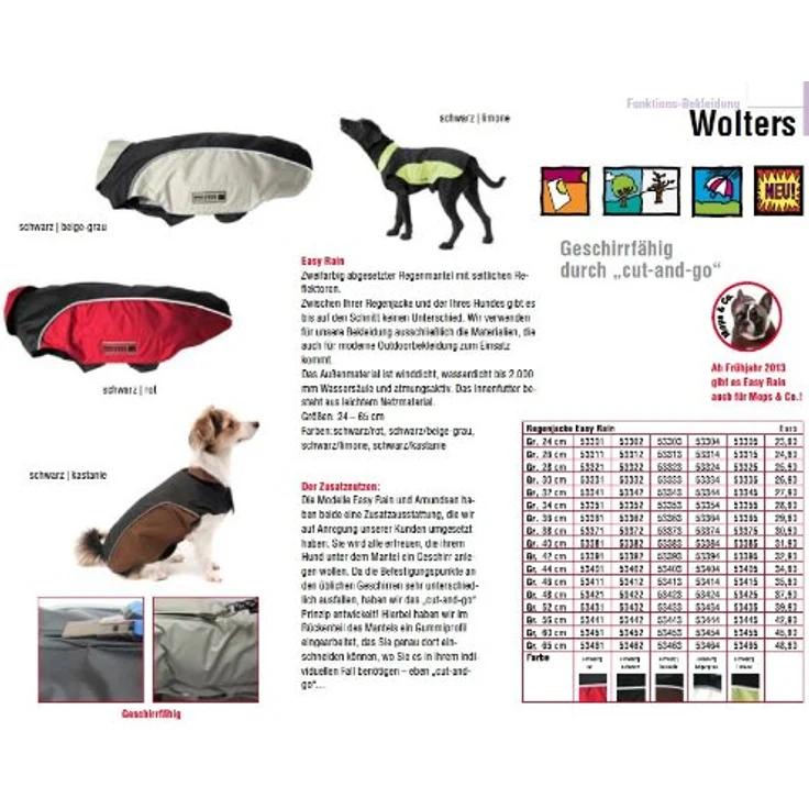Wolters Hunderegenmantel Easy Rain, wasserdicht und atmungsaktiv, schwarz/schwarz – Bild 5