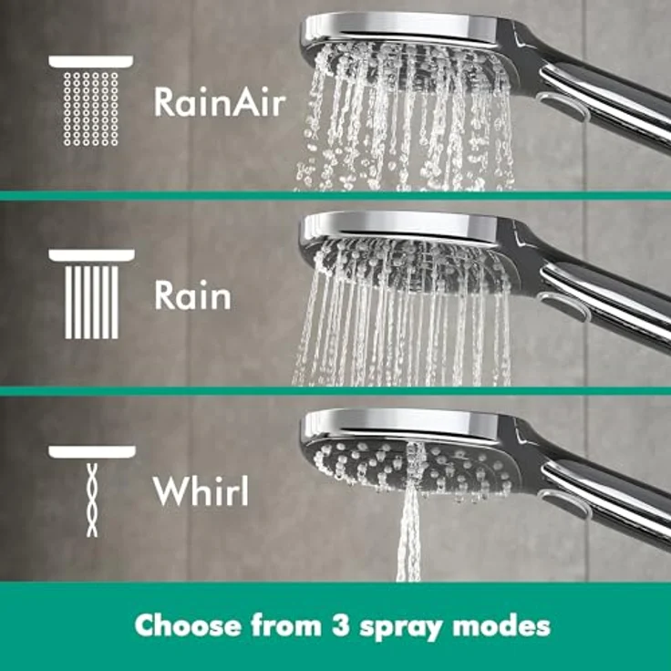 hansgrohe Duschsystem Raindance Select E 360 (Regendusche mit 3 Strahlarten, Duschkopf, Duschstange und Thermostat) chrom – Bild 4