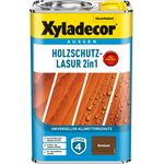 Xyladecor Holzschutz-Lasur 4 L nussbaum 2in1, wetterfester Holzschutz mit UV- und Nässe-Schutz