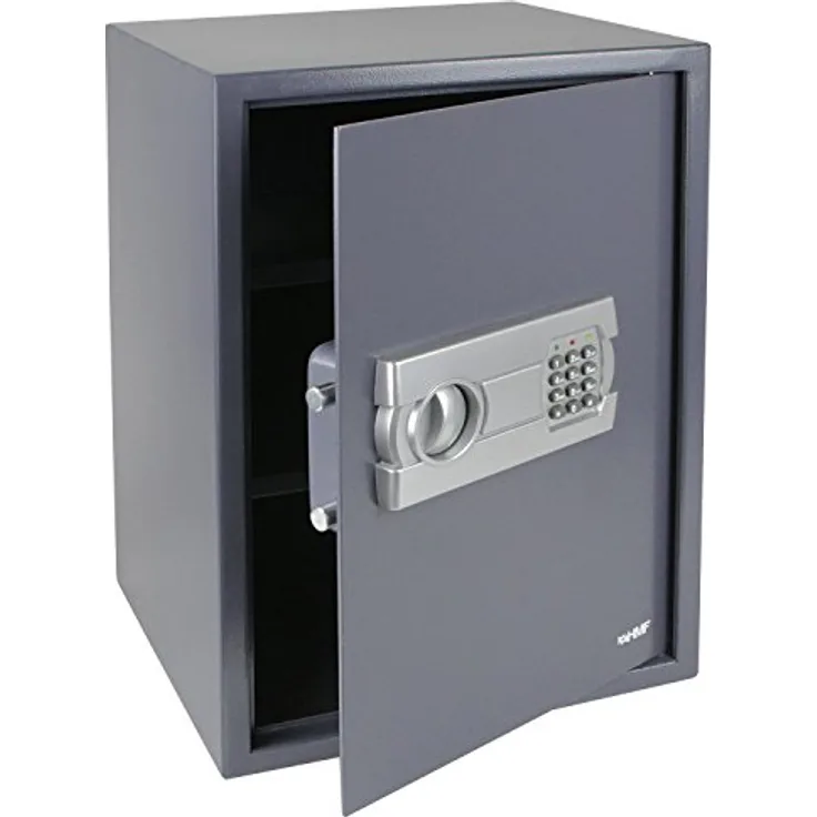 HMF 4612512 Tresor, Möbeltresor Elektronikschloss, 50,0 x 35,0 x 31,0 cm, anthrazit