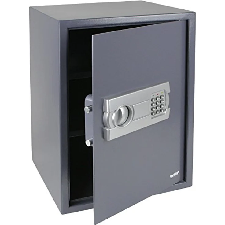 HMF 4612512 Tresor, Möbeltresor Elektronikschloss, 50,0 x 35,0 x 31,0 cm, anthrazit – Bild 1