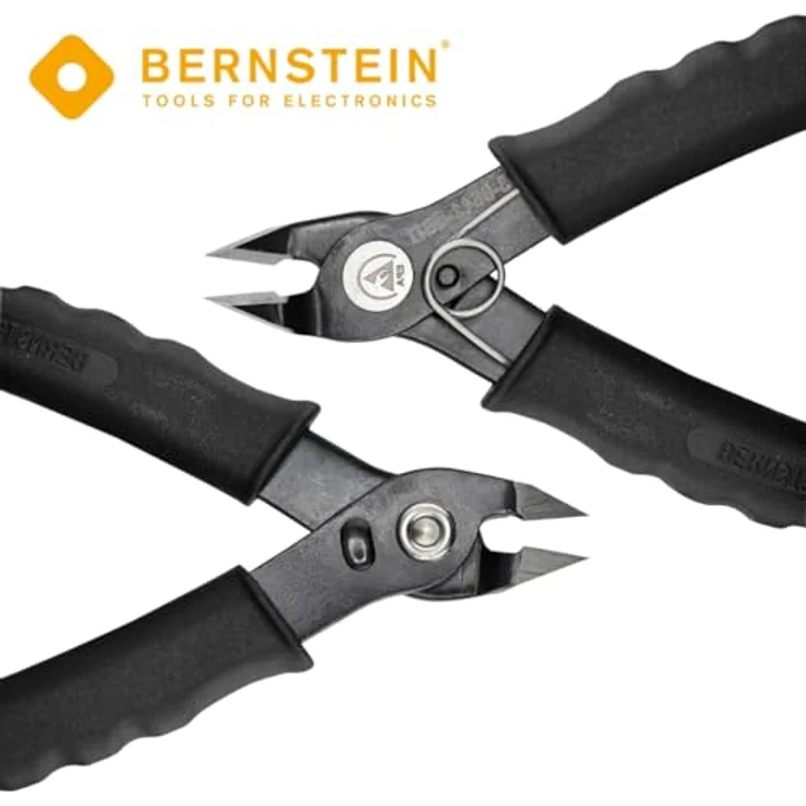 Bernstein Mini Elektronik-Seitenschneider 135 mm | Ohne Wate für Kupferdrähte bis Ø 1,0 mm 18AWG | Oberfläche brüniert | ESD Griff schwarz 10^6 bis 10^9 Ohm – Bild 5