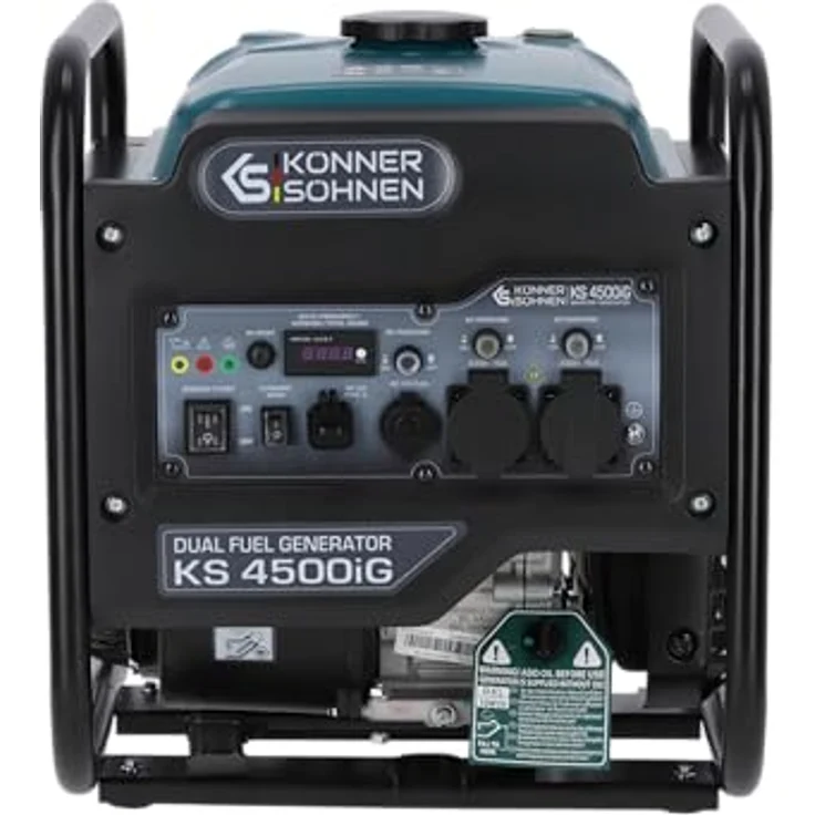 KÖNNER & SÖHNEN Stromerzeuger KS 4500iG, Hybrid Inverter 4.5kW (Benzin/LPG), Dual Fuel, Reine Sinuswelle, 13L Tank, Eco-Modus, 230V Anschlüsse – Bild 2