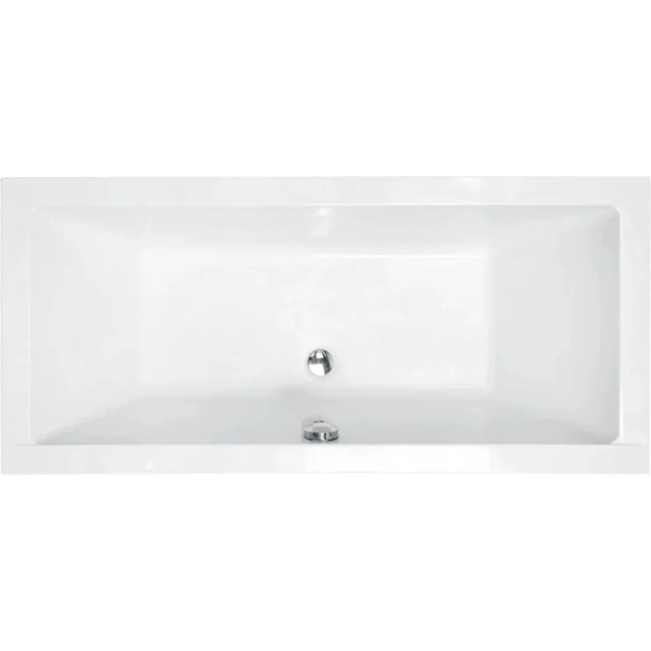 Bad Land QUADRO Badewanne Rechteck 170x75 cm, Acryl mit Wannenträger und Kopfstütze KODI in Schwarz, antibakteriell und kratzfest