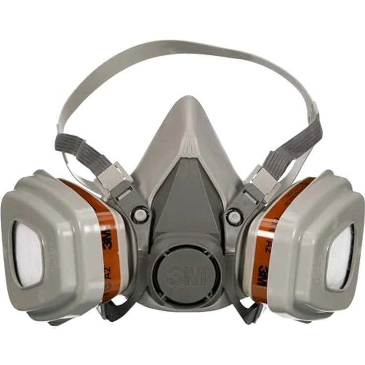 3M Mehrweg-Halbmaske 6002C - Halbmaske mit Wechselfiltern gegen organische Gase, Dämpfe und Partikel - Für Farbspritz- und Maschinenschleifarbeiten – Bild 5