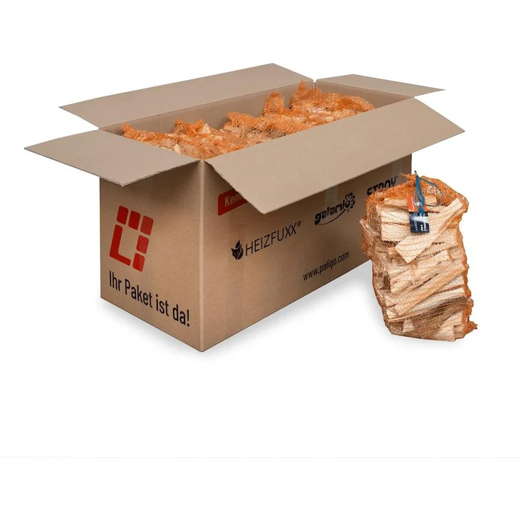 HEIZFUXX Anzündholz Blue, 18 cm, Weichholz, 3 kg x 5 Säcke, 15 kg Gesamtgewicht