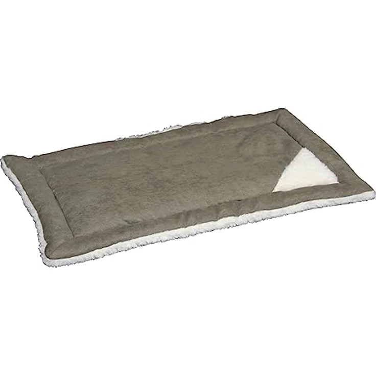 Kerbl Pet Liegekissen Cleo für Hunde und Katzen, wendbar, aus Softplüsch / Velourstoff, ideal als Einlage für Transportboxen, 58 x 36 x 4 cm, Grau – Bild 1