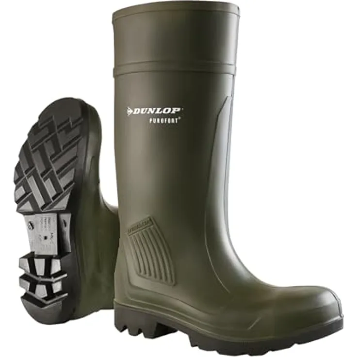 Dunlop® Purofort S5, Sicherheitsstiefel mit Stahlkappe, rutschhemmender Sohle, temperaturisolierend bis -20 °C, antistatisch, schwarz