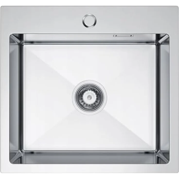 QLS Spülbecken Küche 50x40cm aus Edelstahl Gebürstet mit Hahnloch und Ablauf-Set – Bild 2