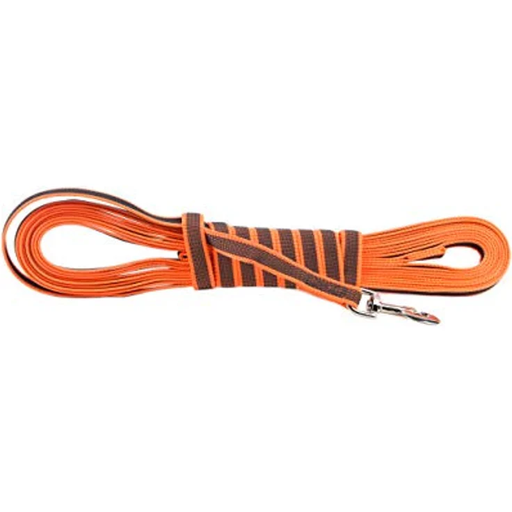 Julius-K9 Schleppleine Super Grip, gummierte und wasserfeste Hundeleine mit Handschlaufe, orange – Bild 2