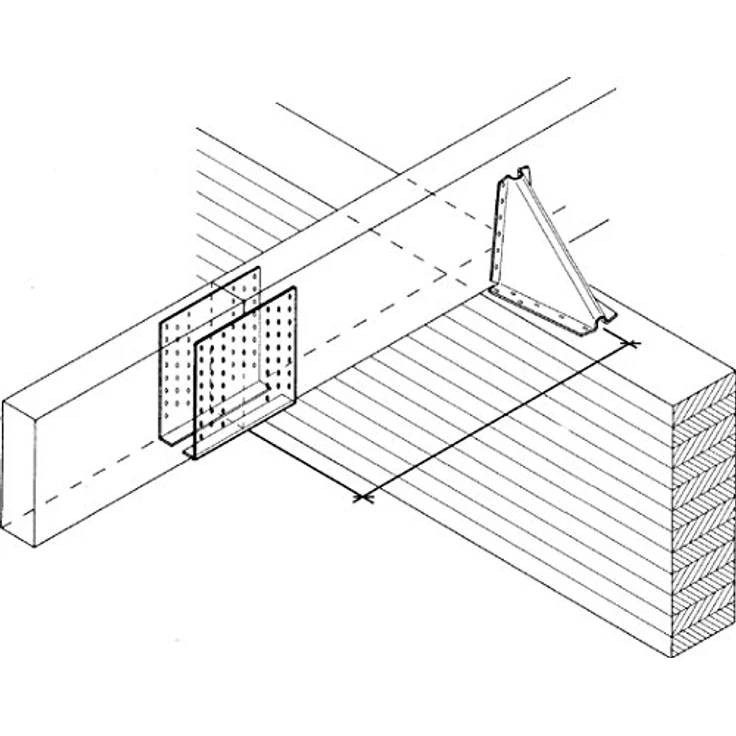 SIMPSON Gerberverbinder 240-B GERW, Holzverbinder aus feuerverzinktem Stahl, für Pfetten- und Trägerverbindungen, 240 mm – Bild 2