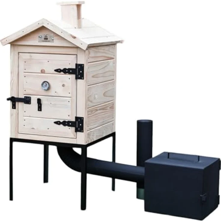 QLS Holzräucherei 60 cm, Tragbare Räucherkammer aus unbehandeltem ...