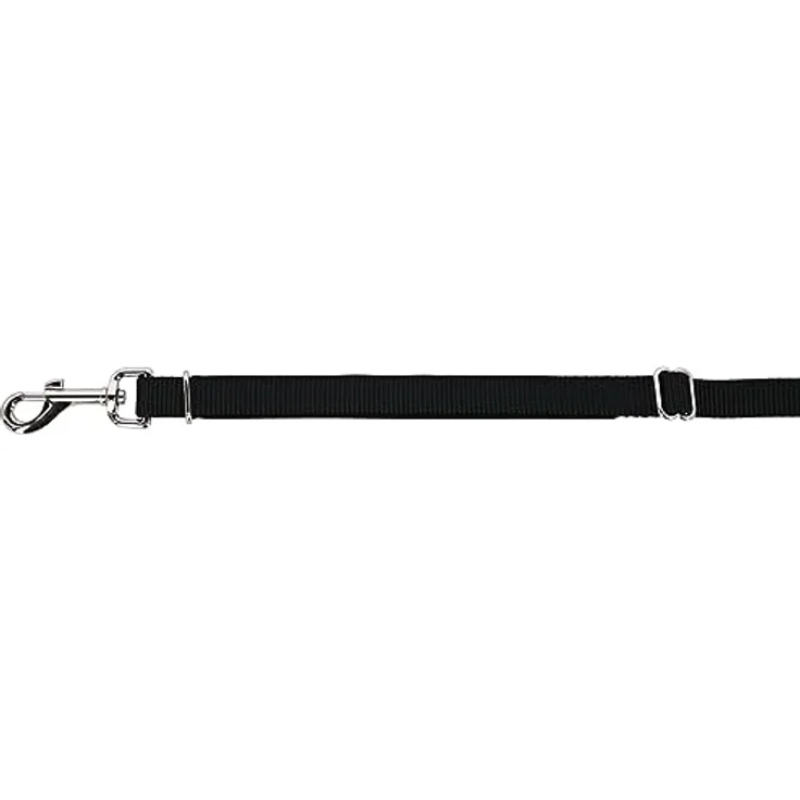 Kerbl Pet Miami Multi-Führleine, schwarz, 20 mm, 180 cm, stufenlos verstellbar mit integriertem Kurzführer und Karabinerhaken