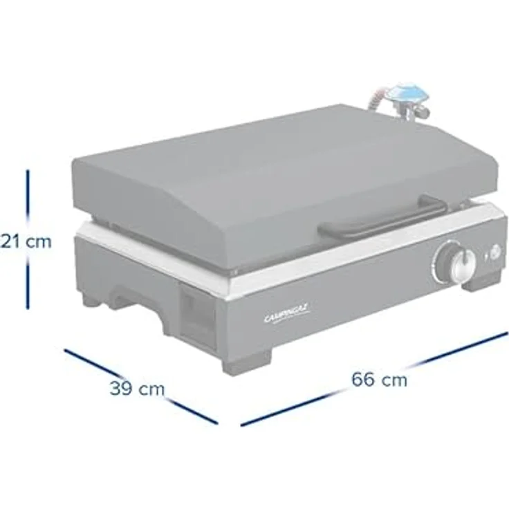 Campingaz Sigma 1 CV Gas-Plancha-Grillplatte, tragbarer Tischgrill mit 2,8 kW Brenner, emaillierte Stahloberfläche, BlueFlame-Technologie, 30 x 45 cm Kochfläche, verbesserte Reinigungssystem – Bild 4