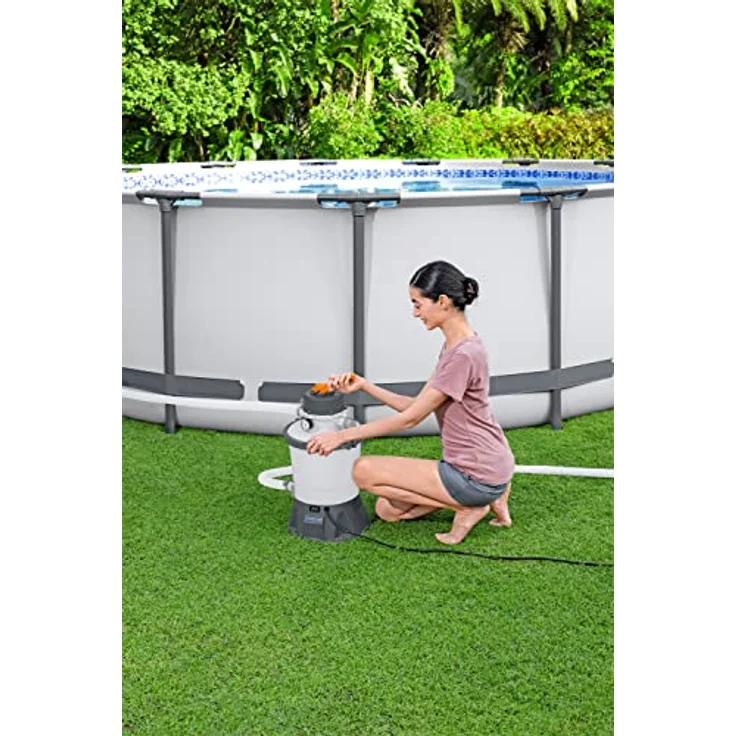 Bestway Flowclear Sandfilteranlage, 3.028 l/h, 85 W, korrosionsbeständig mit 6-Wege-Ventil und integriertem Vorfilter – Bild 2