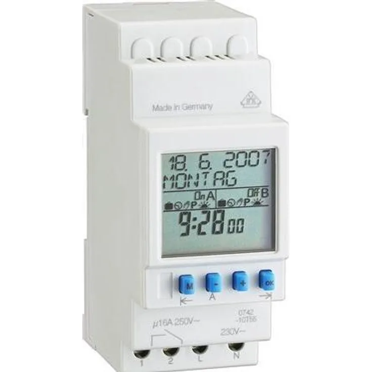 Csdk SL Zeitschaltuhr, digitale Schaltuhr für Tag/Woche, 1 Kanal mit 30 Plätzen, 1 Schalter 36mm, 230V, Verlustleistung 1,5