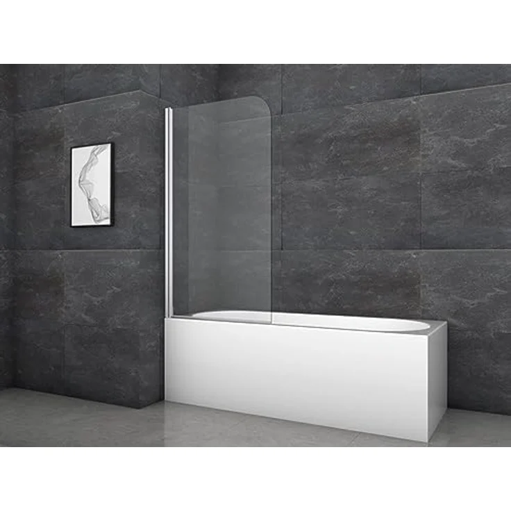 Marwell Badewannenfaltwand Silver Glow, Einscheibensicherheitsglas, Einflügelig, mit Aluminiumprofil – Bild 2