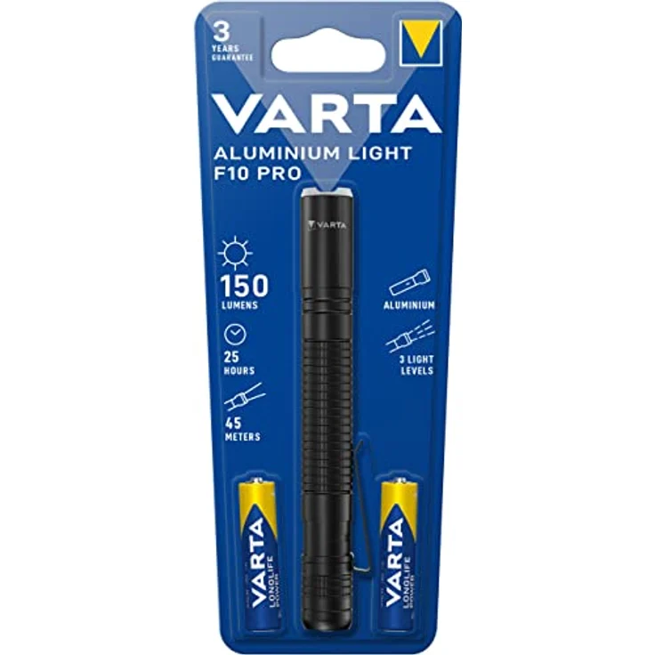 Varta Aluminium Light F10 Pro LED Taschenlampe batteriebetrieben 150lm 25h 31g – Bild 2