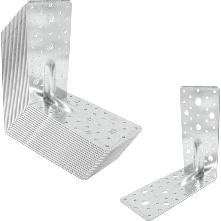 SOTECH 20er Set Winkelverbinder 90 Grad mit Sicke, robust, feuerverzinkter Stahl, 175 x 175 x 90 x 2,5 mm