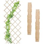 Relaxdays Rankgitter ausziehbar, 3er Set, Rankhilfe Kletterpflanzen, 180x90 cm, Garten, Balkon, Terrasse, Holz, Natur