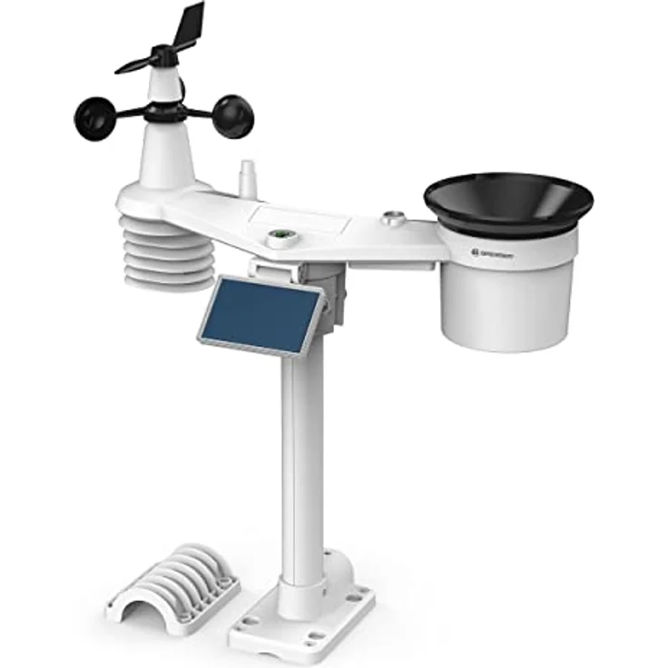 Bresser MeteoChamp 7-in-1 Wetterstation, WLAN mit Solar-Aussensensor und Alarmfunktion, Weiss – Bild 6
