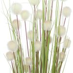 Dekoleidenschaft Kunstpflanze Dekobündel "Blütenkugel", 105 cm hoch, Kunstgras mit weißen Blüten Gras, Ziergras