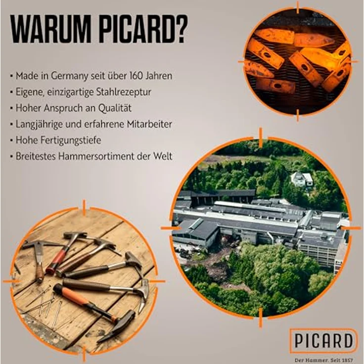 PICARD Zimmermannswinkel Set 180 mm mit Bohrlehre & 300 mm mit Sparrenlehre, Präzise Anschlagwinkel für Holzbau und Dachkonstruktion – Bild 5