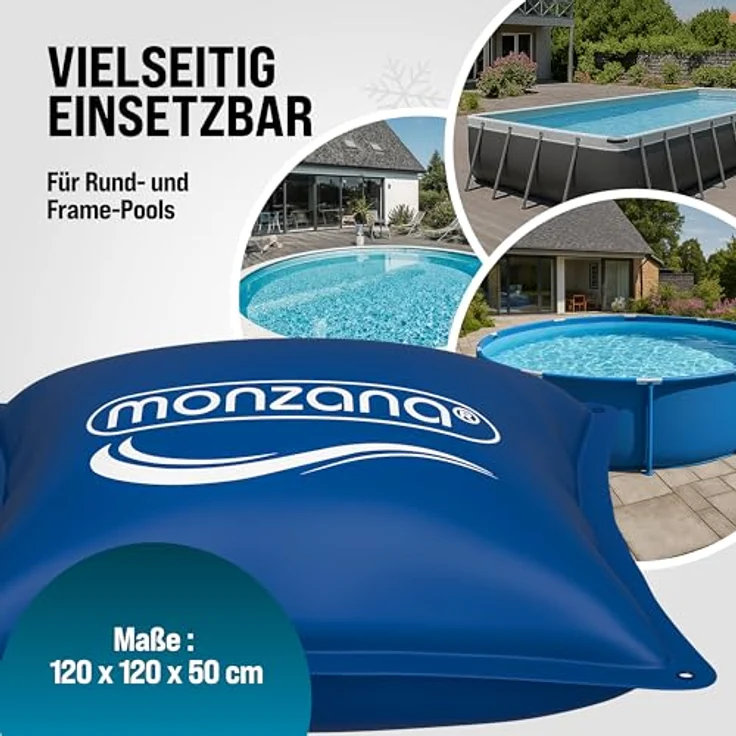 Monzana Poolkissen bis -20°C Winter XL Luftkissen XXL inkl. Seil PVC Doppelnaht Sicherheitsventil Ösen Pool Abdeckung Überwinterung – Bild 4